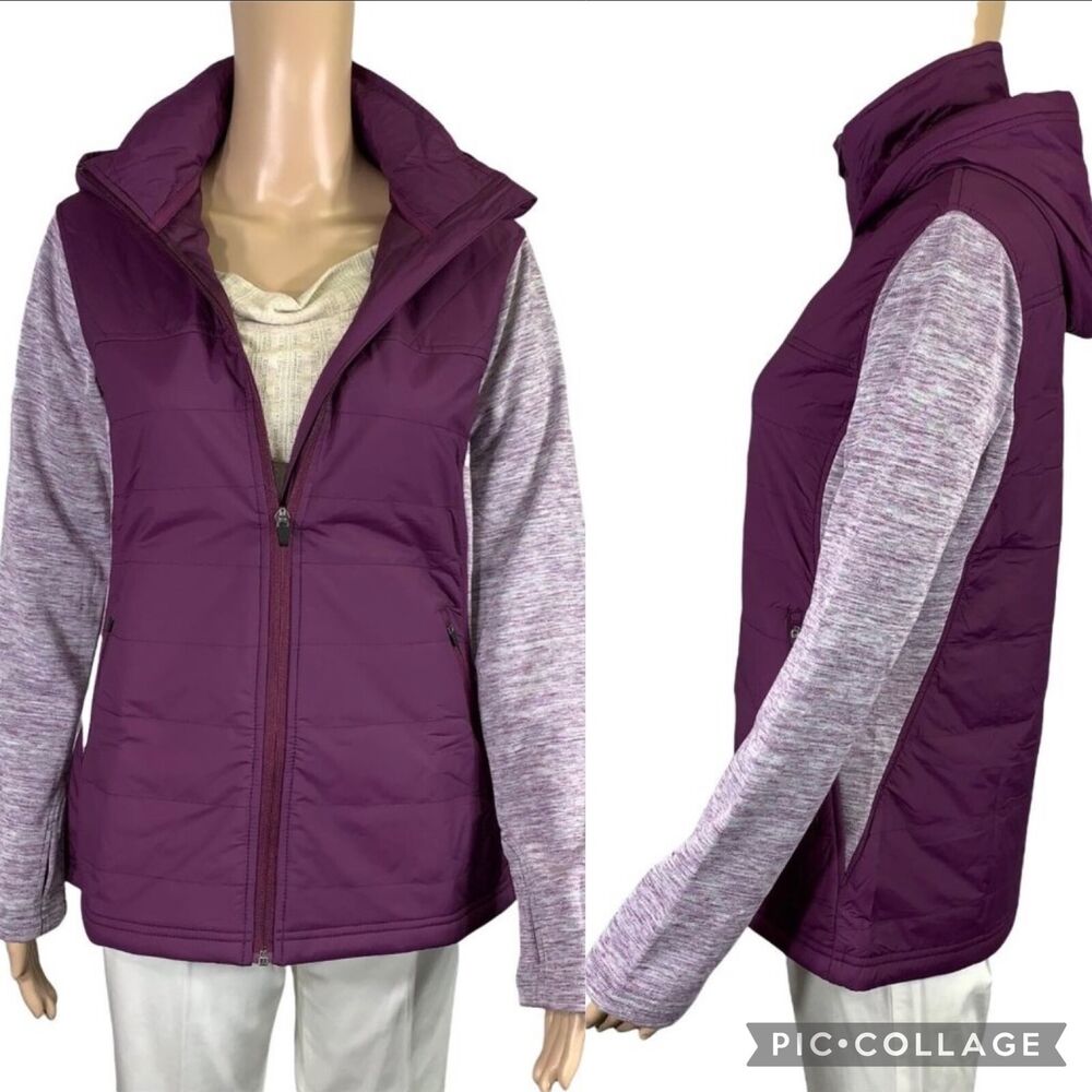 Ultimate Terrain Womens Hybrid Jacket Coat Hooded Full Zip Purple Small
